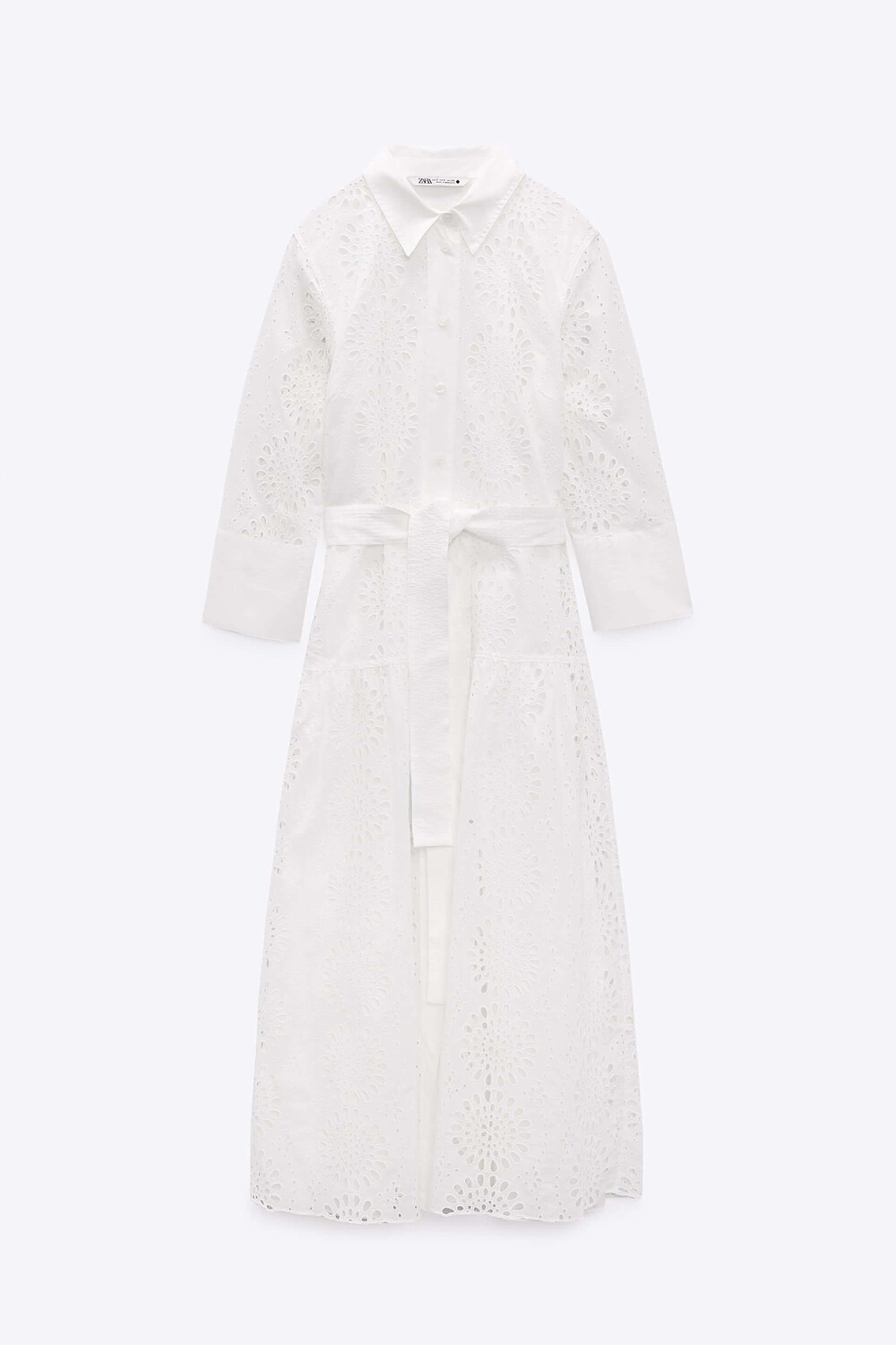 

Платье-рубашка Zara With Belt, белый