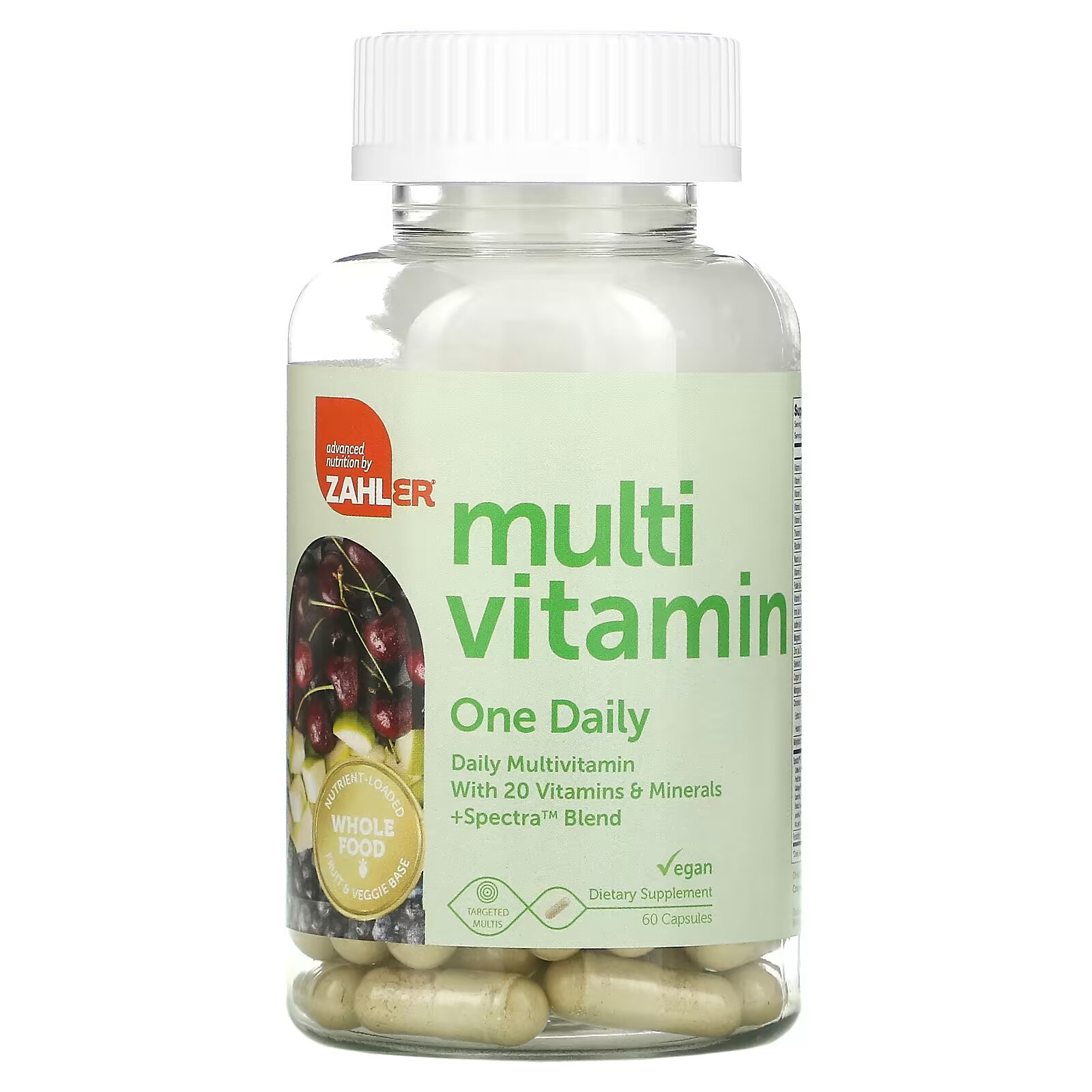 Zahler, One Daily, мультивитамины для ежедневного приема, с 20 витаминами и минералами + смесь Spectra, 60 капсул