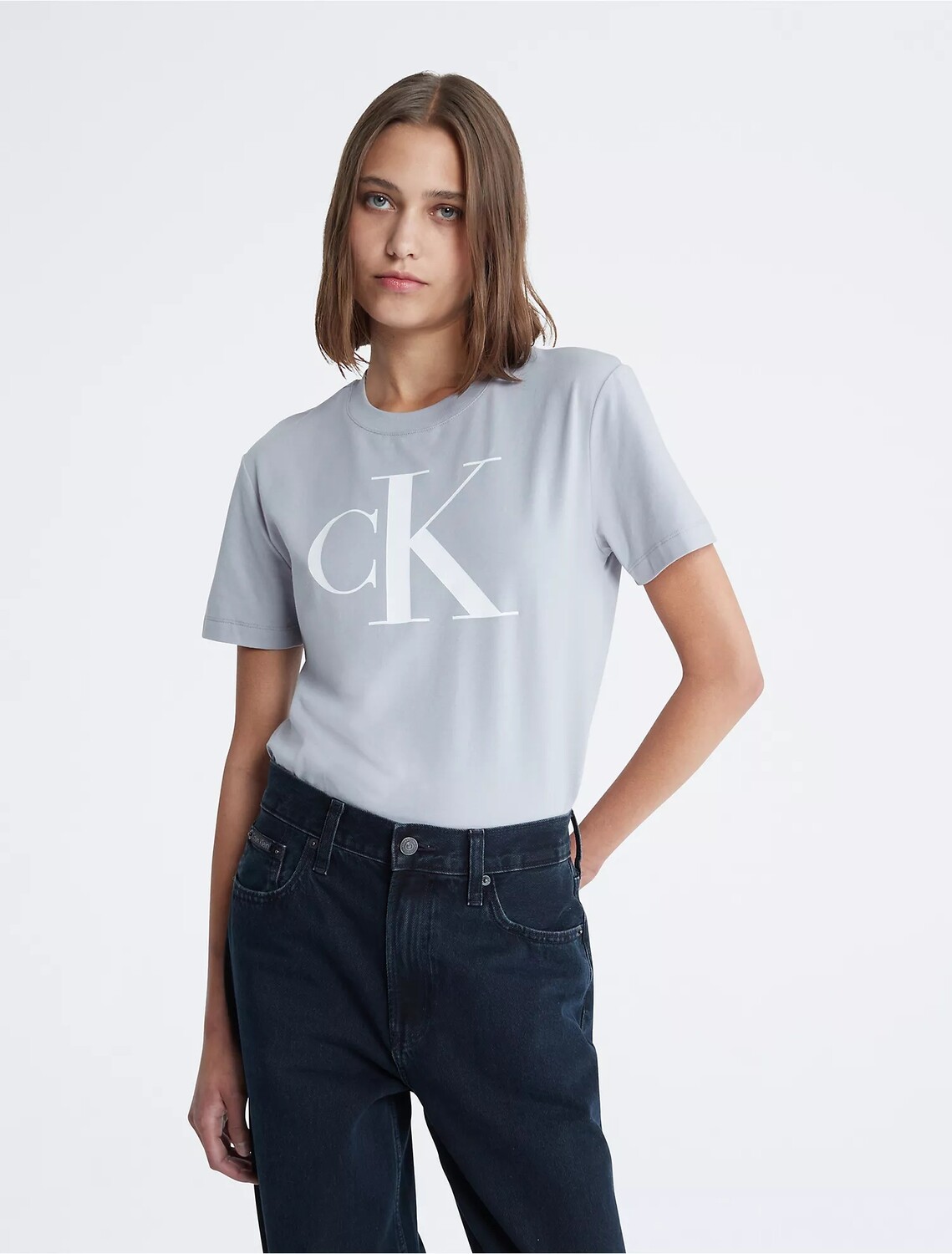 

Футболка Calvin Klein Monogram Logo Crewneck, серый
