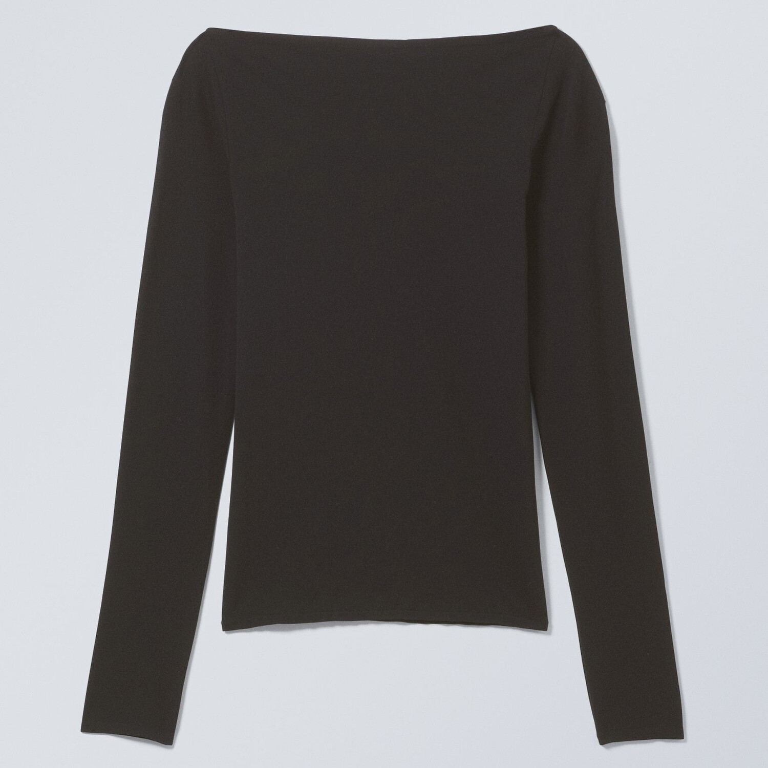 

Лонгслив Weekday Semi-transparent With A Boat Neckline, черный