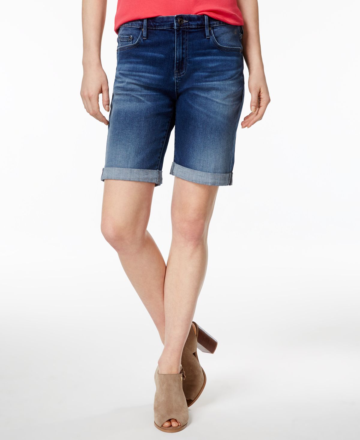 Женские шорты-бермуды th flex с манжетами Tommy Hilfiger, мульти dixie джинсовые бермуды