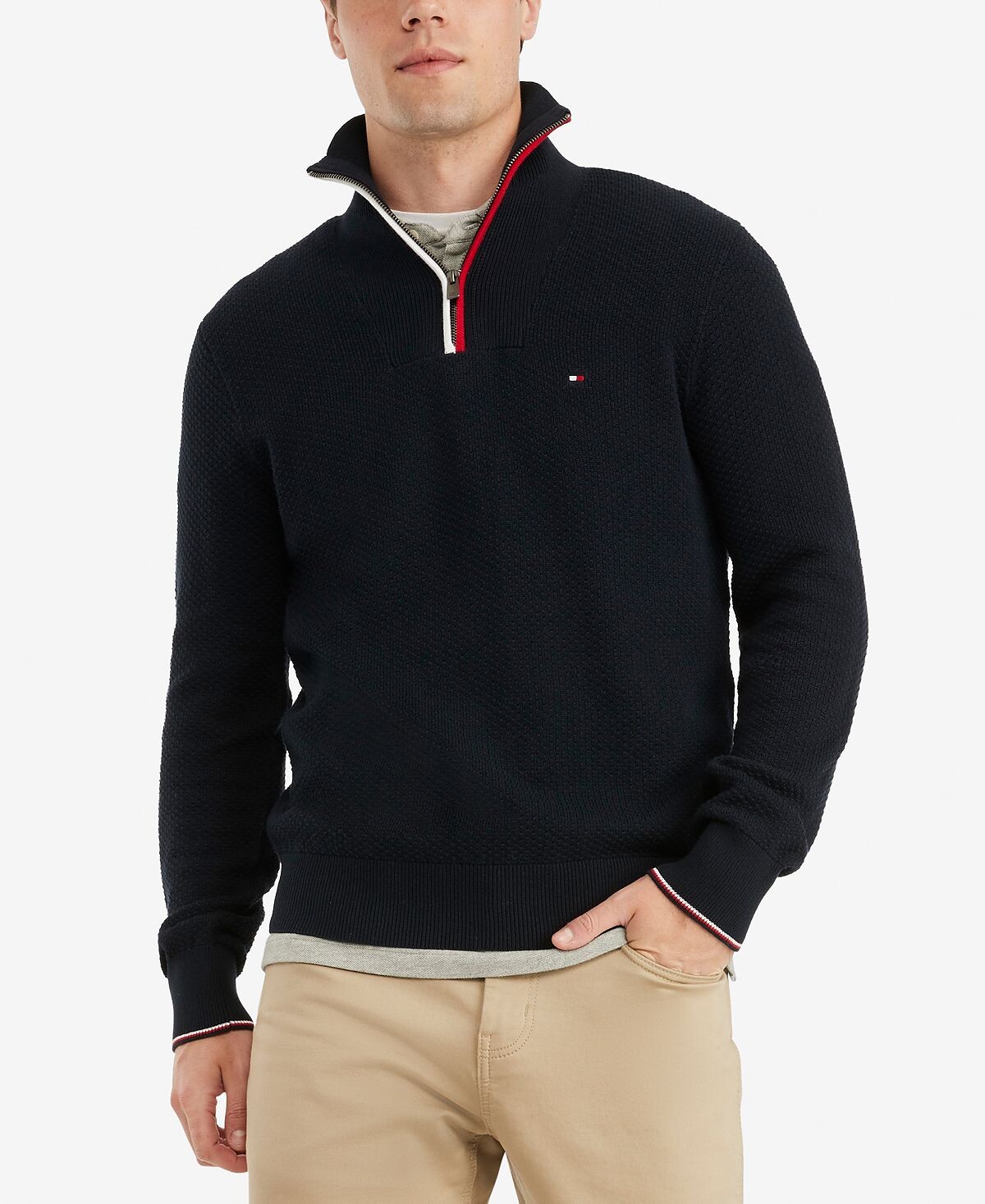 

Мужской свитер с молнией в четверть манхэттена Tommy Hilfiger, мульти