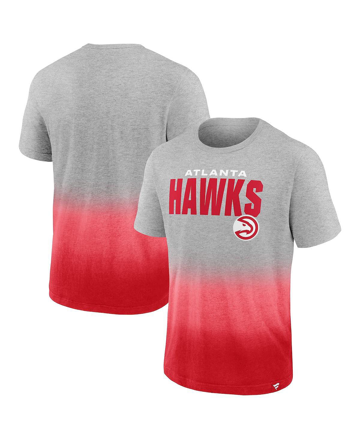 

Мужская фирменная футболка atlanta hawks board crasher dip-dye в меланжевом серо-красном цвете с фирменной символикой Fanatics, мульти