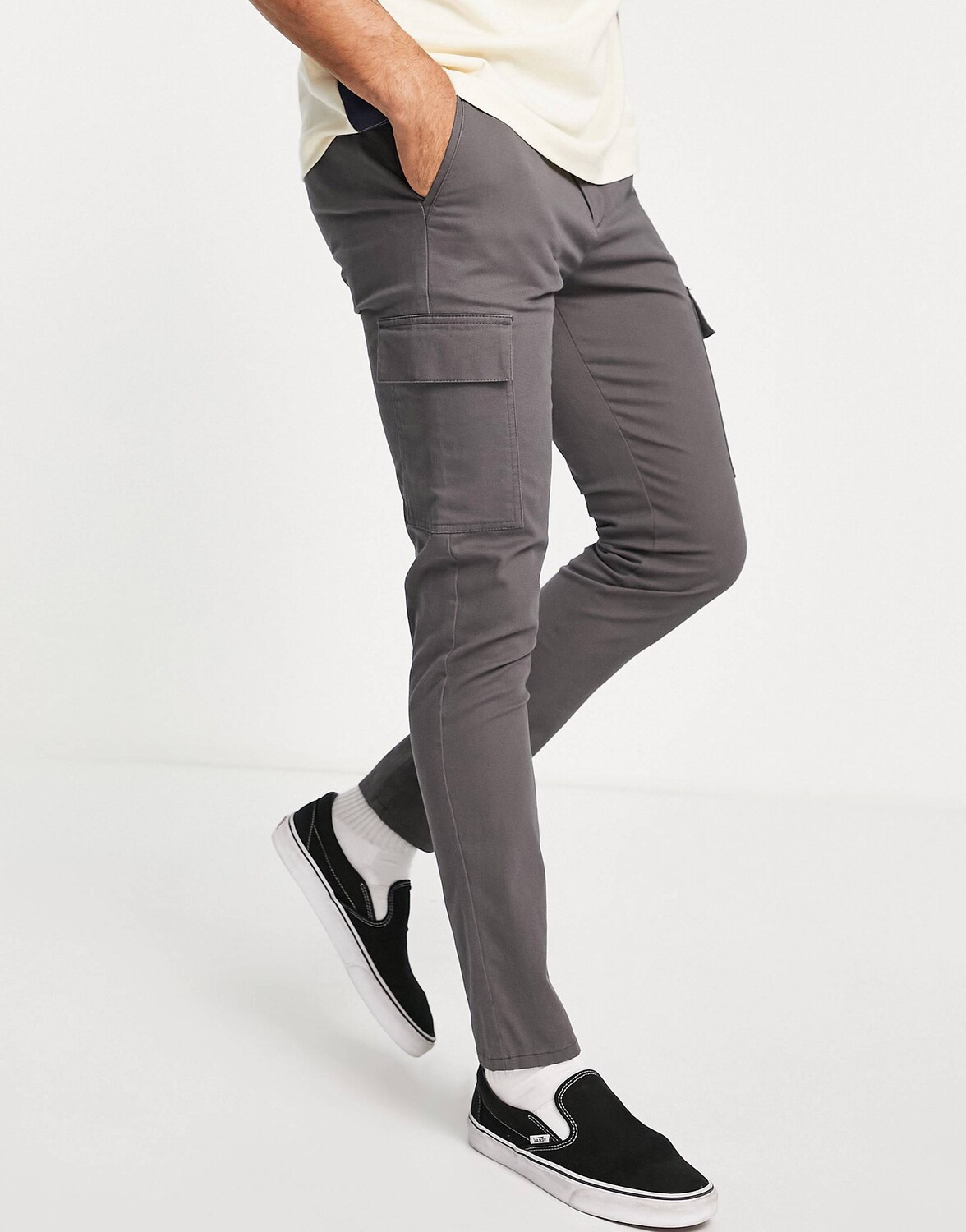 

Серые брюки карго скинни ASOS DESIGN, Серый