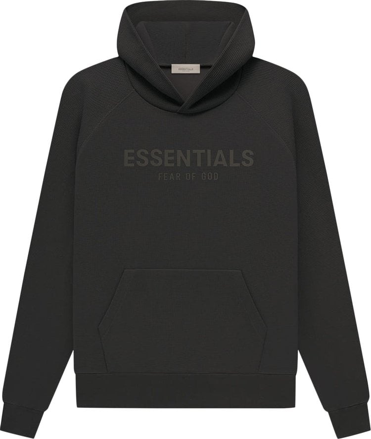 Худи Fear of God Essentials Waffle Raglan Hoodie 'Off Black', черный - фото