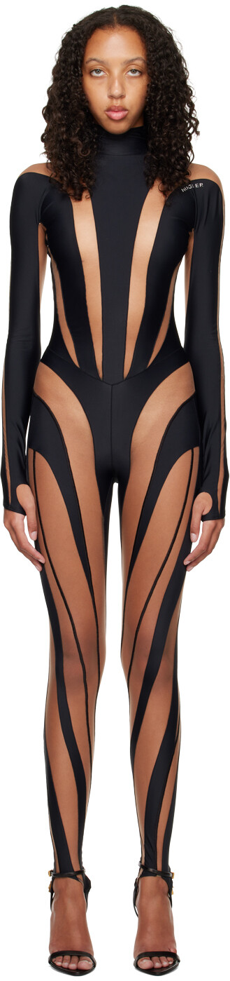 

Черный культовый комбинезон Mugler