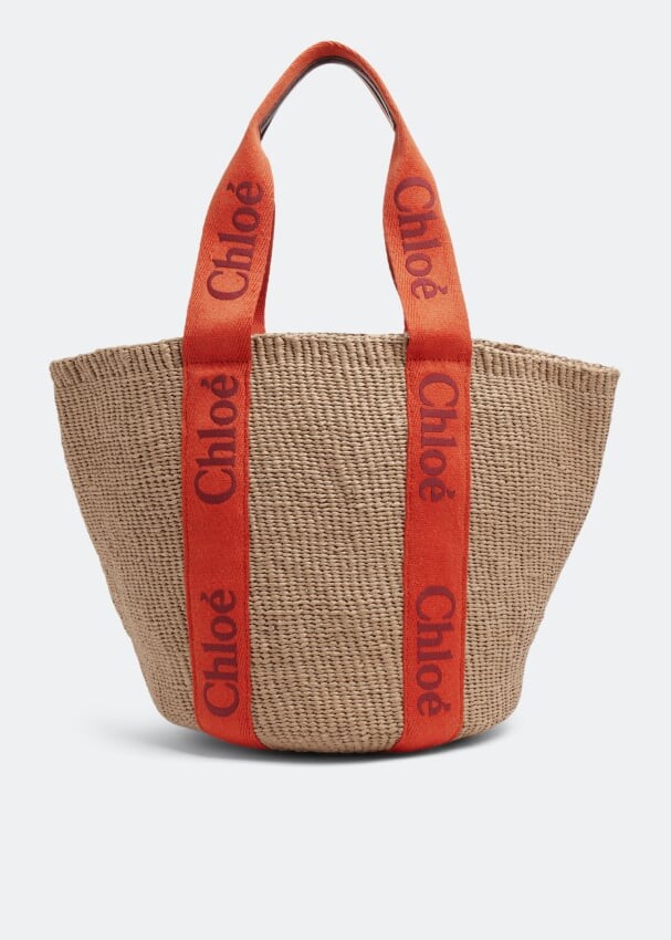 

Сумка-тоут CHLOÉ Woody large basket bag, бежевый