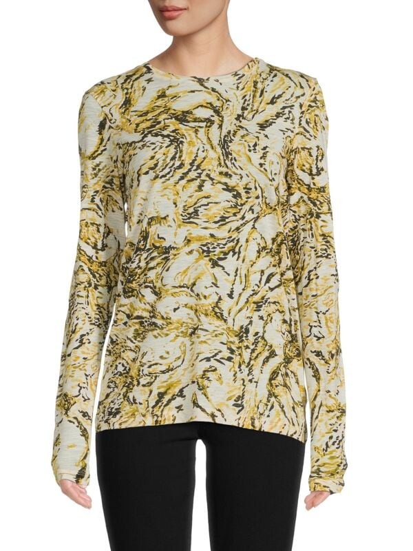 

Полосатая футболка с цветочным принтом Proenza Schouler Ecru khaki