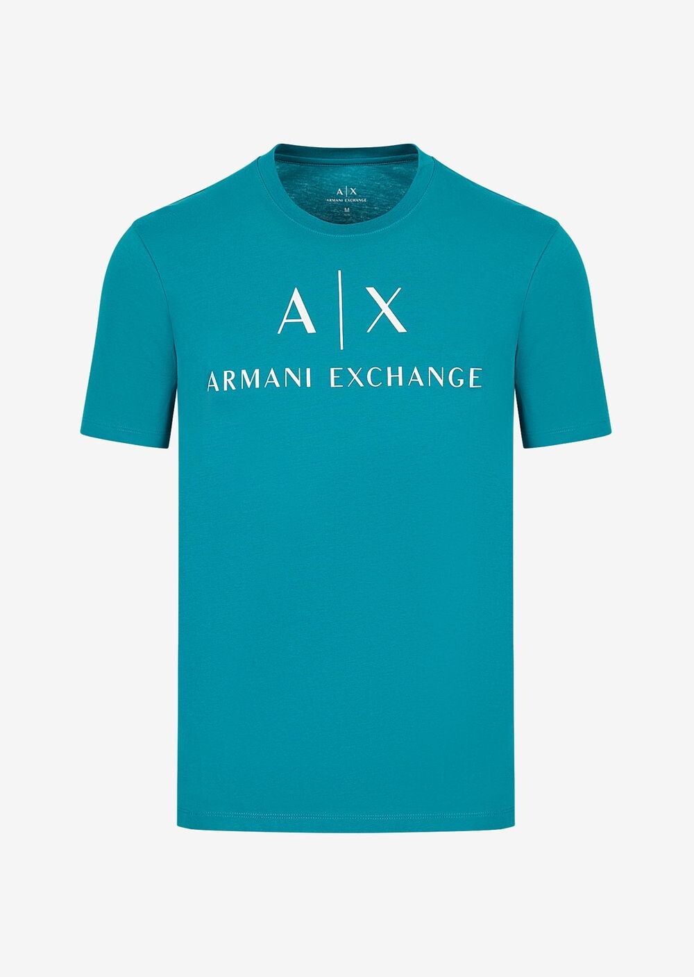 

Хлопковая футболка облегающего кроя Armani Exchange, лазурный, Синий