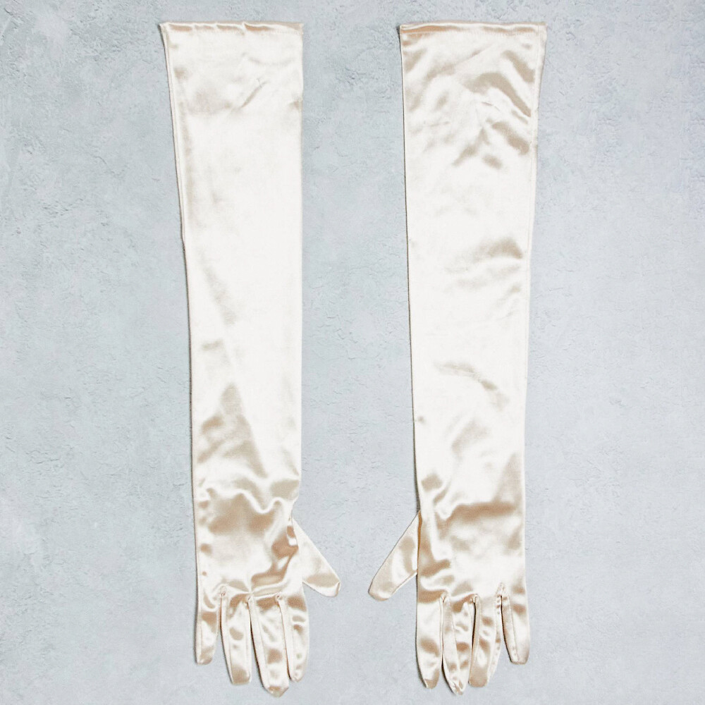 

Перчатки Pieces Long Satin, белый