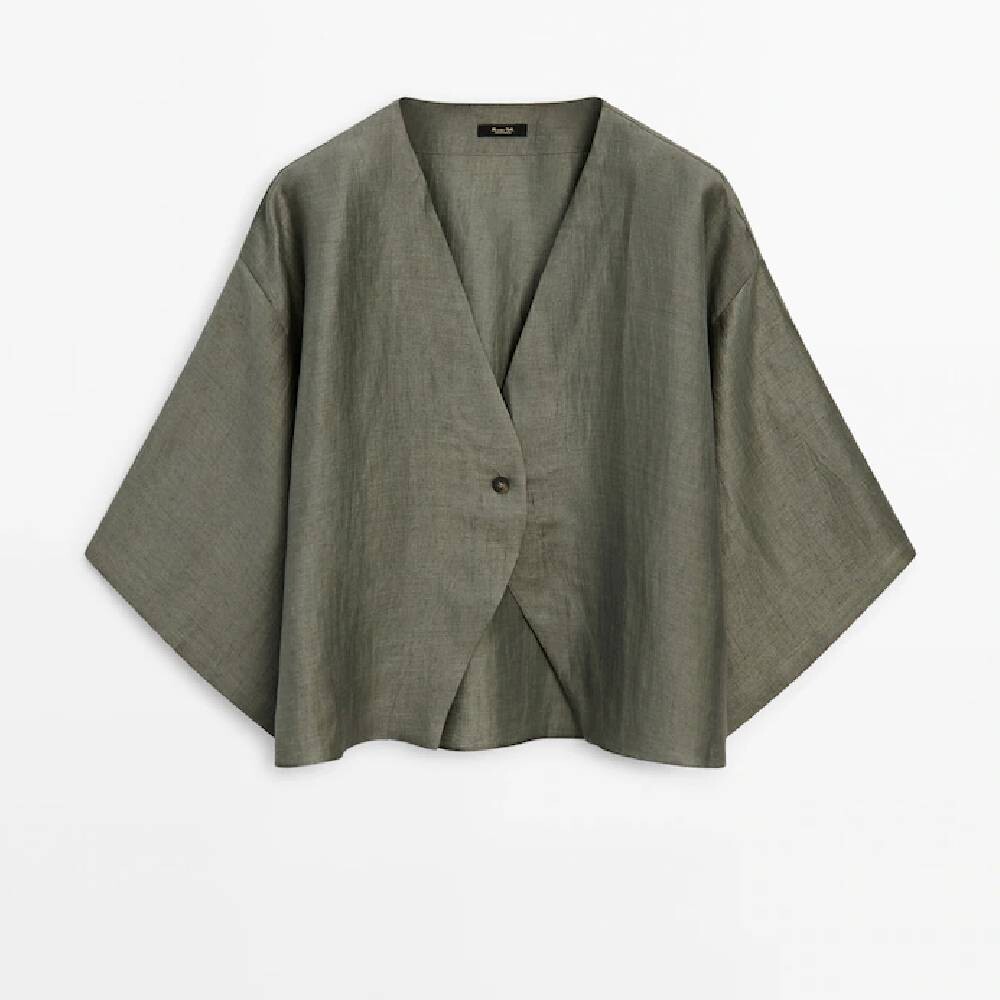 

Кимоно Massimo Dutti Linen Blend, зеленый