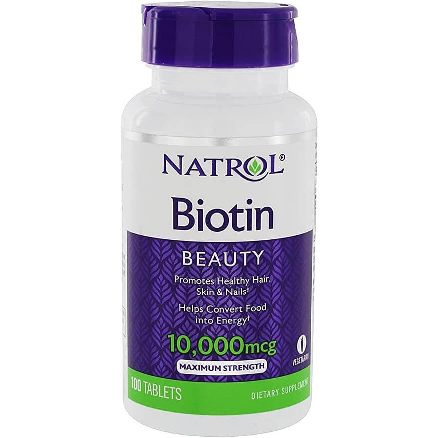 Биотин Natrol, 100 таблеток биотин nature made для волос кожи и ногтей 2500 мкг 60 капсул
