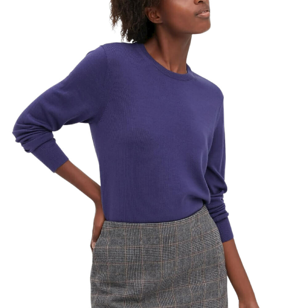 

Джемпер Uniqlo Extra Fine Merino Crew Neck, фиолетовый