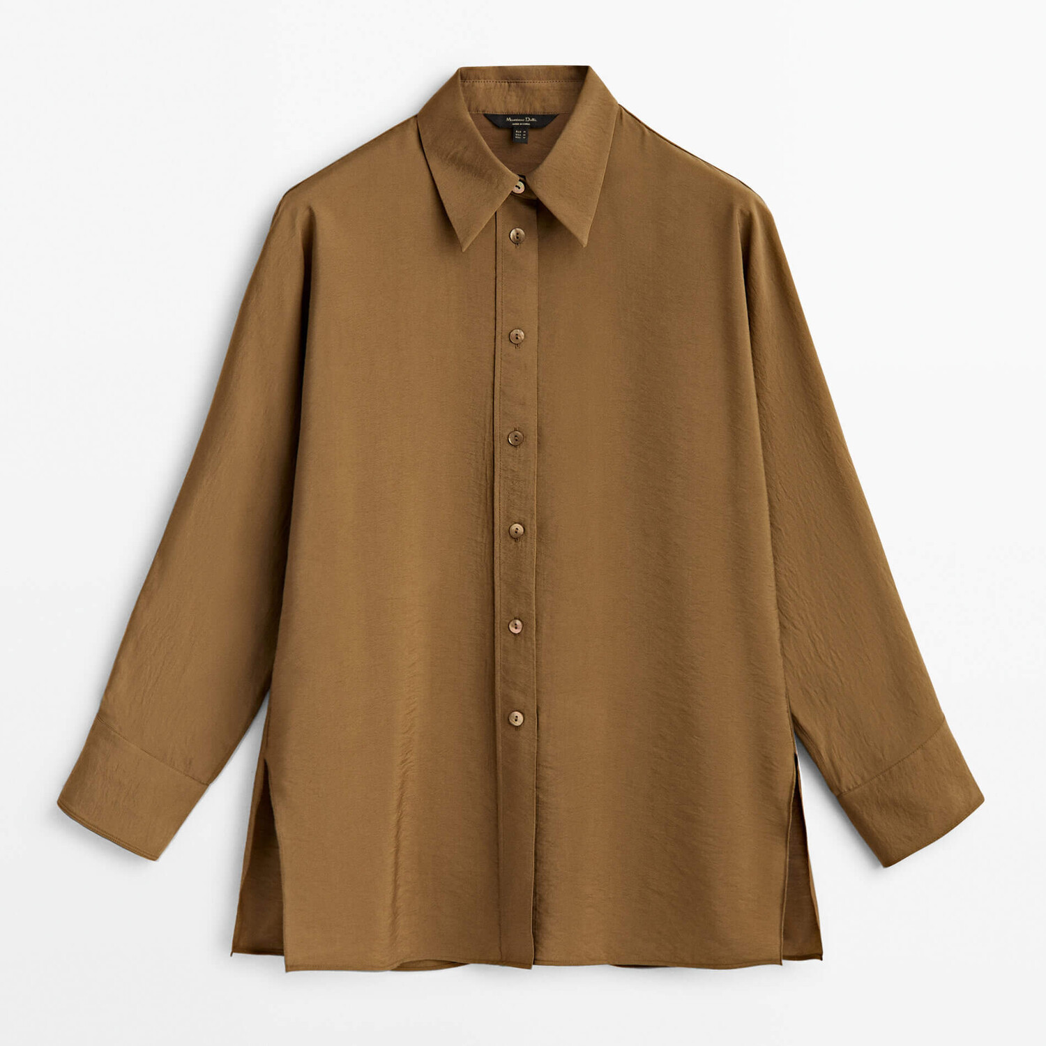 

Рубашка Massimo Dutti Flowing With Batwing Sleeves, хаки