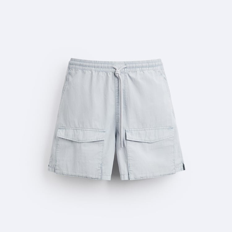 

Шорты Zara Technical Cargo Bermuda, голубой