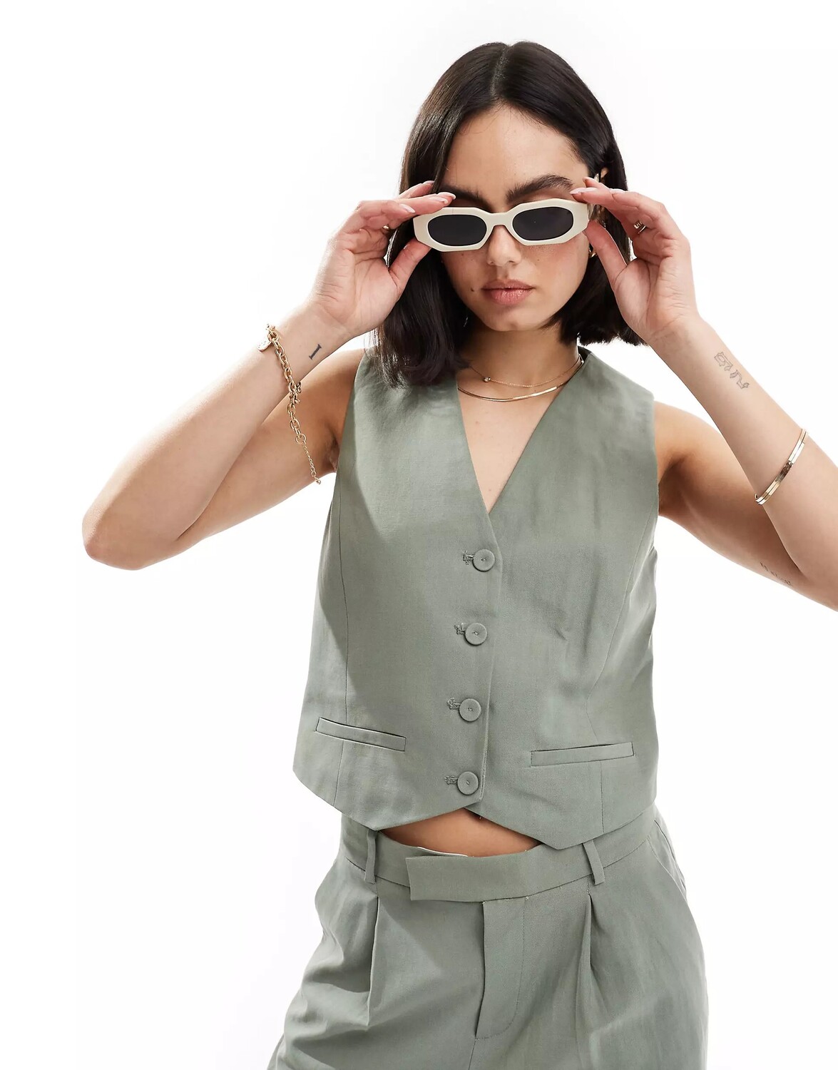 

Жилет Mango Lightweight Co-ord, светло-зеленый