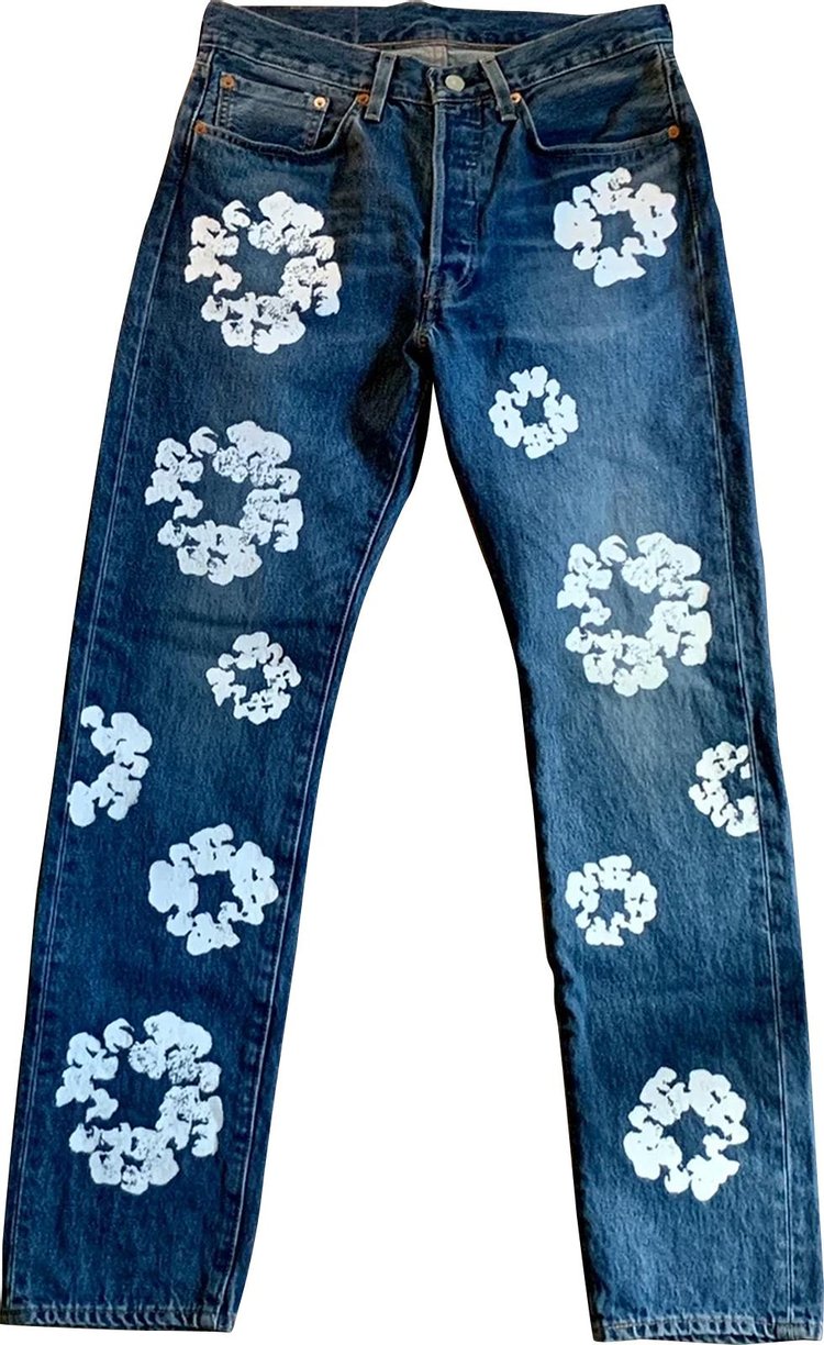 Джинсы Levi's x Denim Tears The Cotton Wreath Jean 'Dark Wash', синий - фото