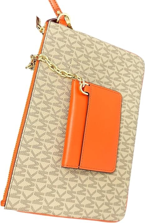 

Michael Kors Jet Set Travel, большой футляр для карт 2 в 1 и клатч MK Signature, оранжевый мак