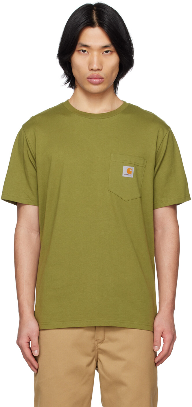 

Зеленая футболка с накладным карманом Carhartt Work In Progress, Зеленый