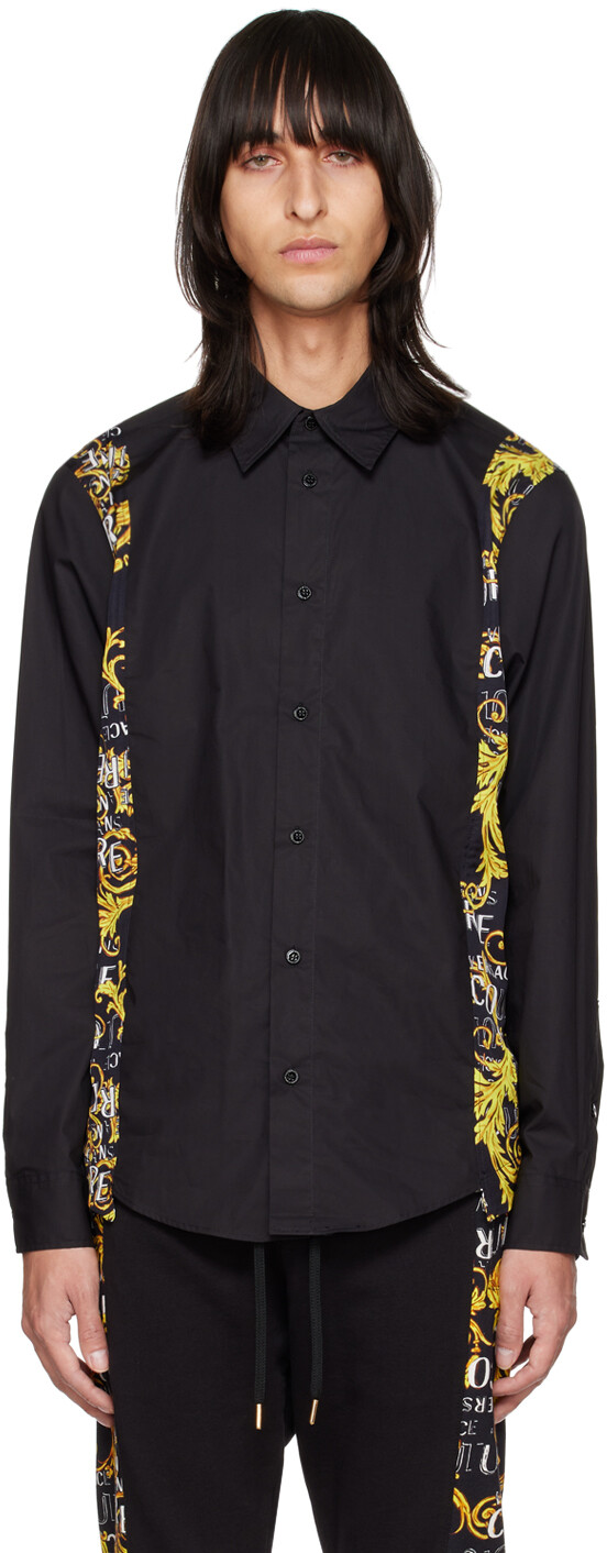 

Черная рубашка со вставками Versace Jeans Couture