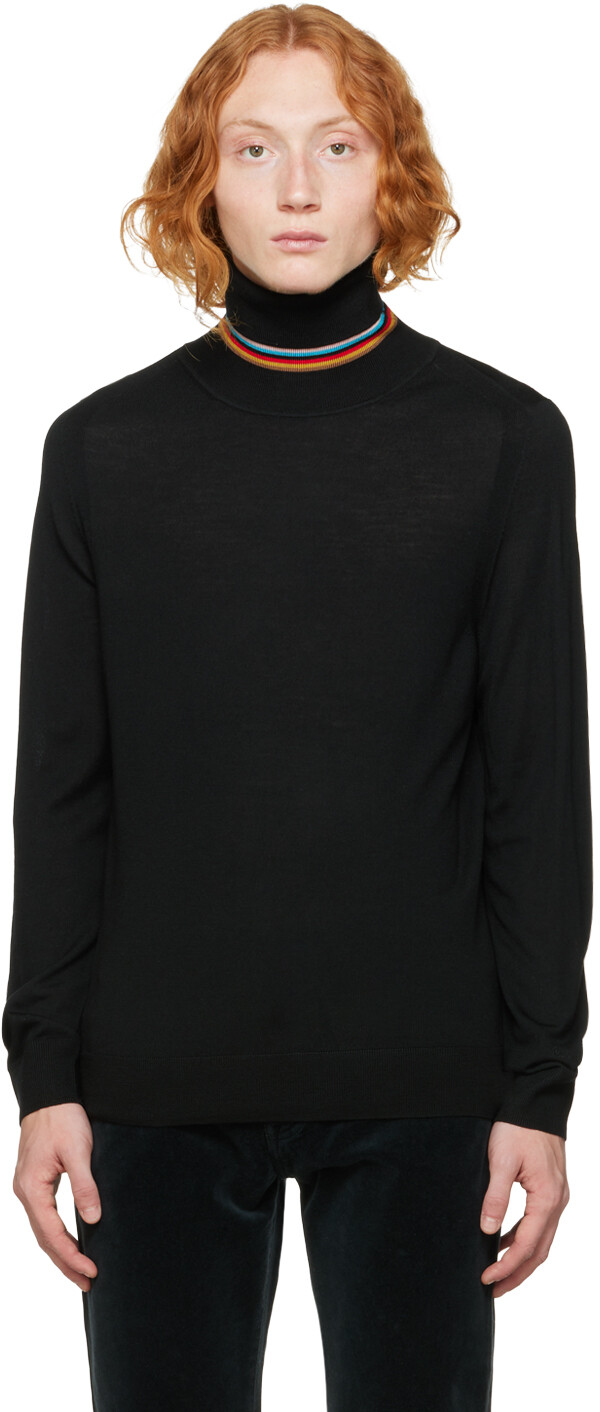

Черная водолазка из шерсти мериноса Paul Smith, Черный