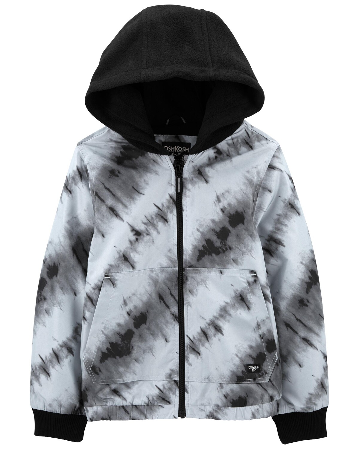 

Детская куртка средней плотности на флисовой подкладке с принтом Tie-Dye Carter's, серый/черный
