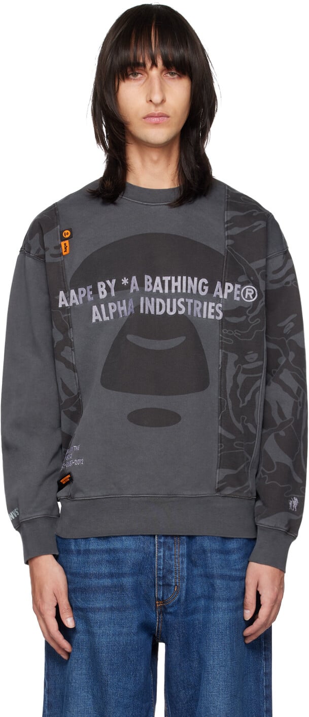 

Серая модная толстовка AAPE by A Bathing Ape