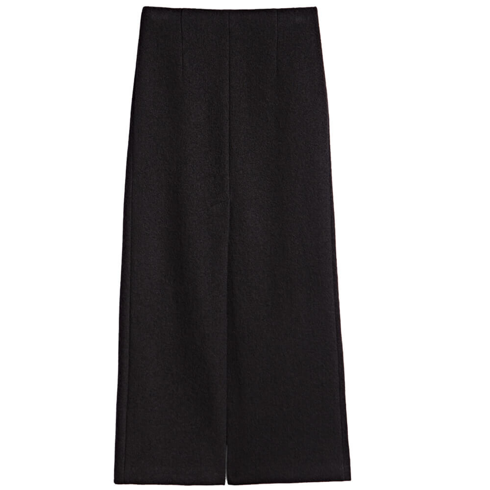 

Юбка Massimo Dutti Wool With Slit, черный