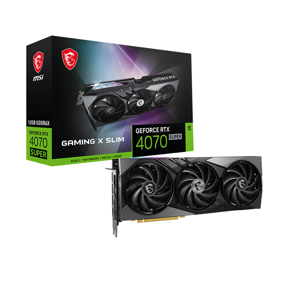 Видеокарта MSI GeForce RTX 4070 SUPER GAMING X SLIM, 12 Гб, черный