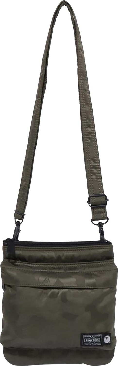 

Сумка BAPE x Porter-Yoshida & Co. Solid Camo Shoulder Pouch Olive Drab, зеленый