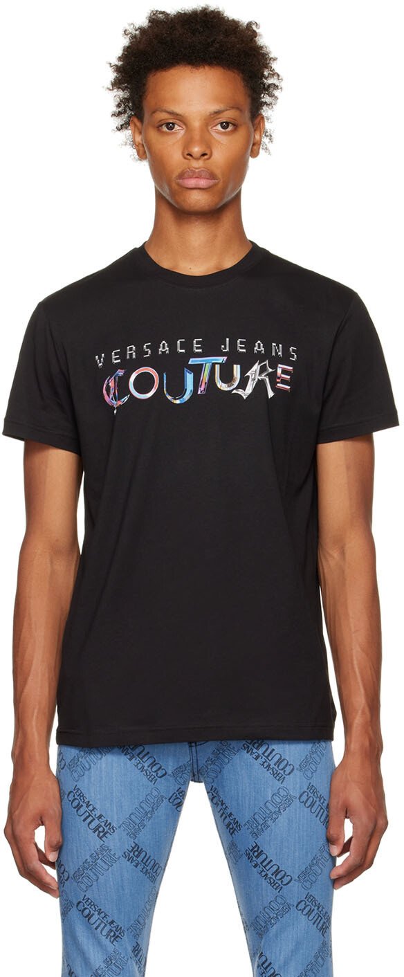 

Черная хлопковая футболка Versace Jeans Couture