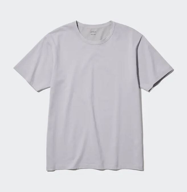 

Футболка хлопковая с круглым вырезом и короткими рукавами Uniqlo Airism Cotton Crew Neck Short Sleeved, серый