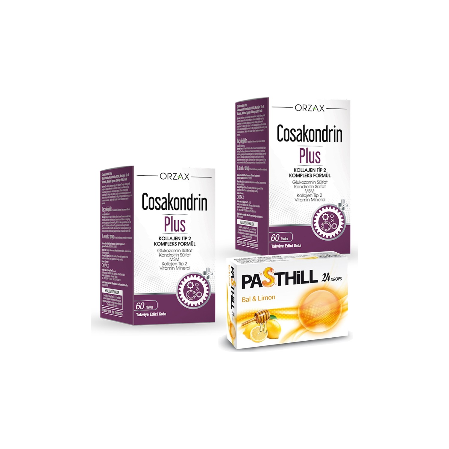 Таблетки Orzax Cosakondrin Plus комплексная формула 60 таблеток х 2 шт + Pasthill в подарок витамин с kal без сахара апельсин 500 мг 60 таблеток