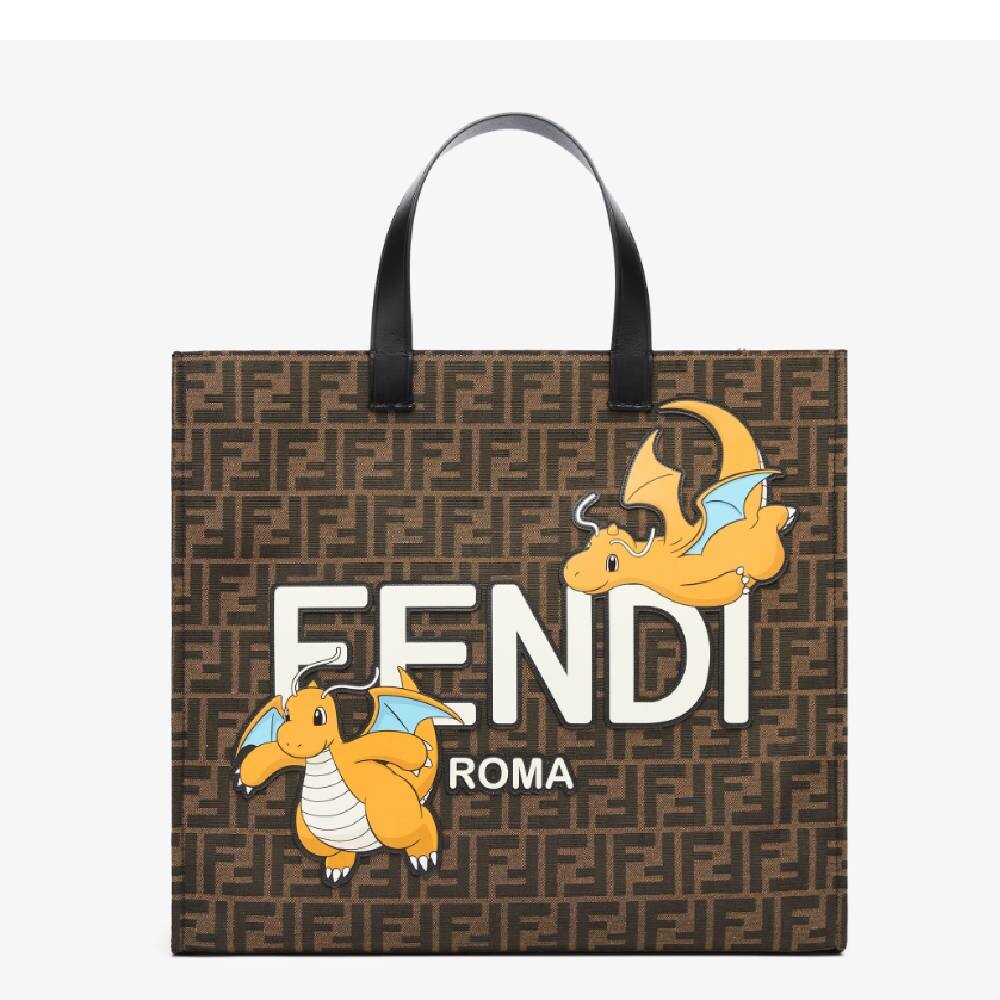 

Сумка шоппер Fendi X Frgmt X Pokemon, коричневый