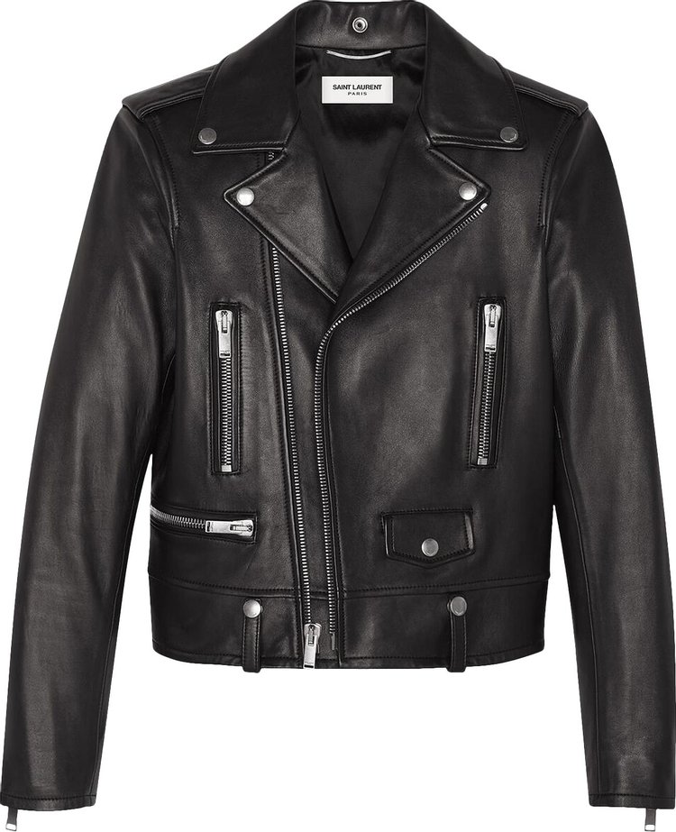 

Куртка Saint Laurent Nappa Leather Biker Jacket 'Black', черный