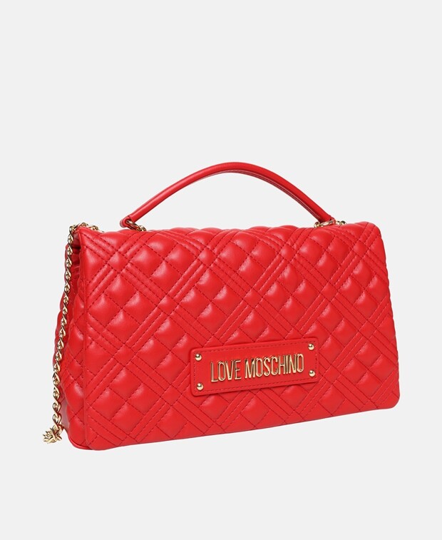 

Кожаная сумка через плечо Love Moschino, розовый