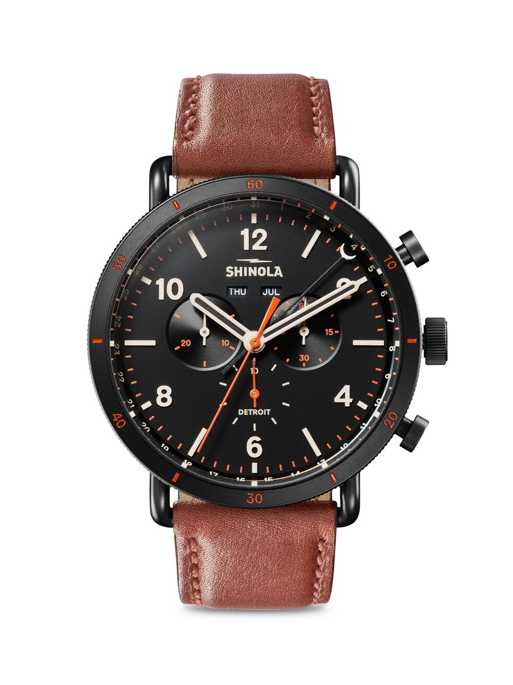 

Часы Canfield Sport с черным PVD-хронографом и кожаным ремешком Shinola, черный