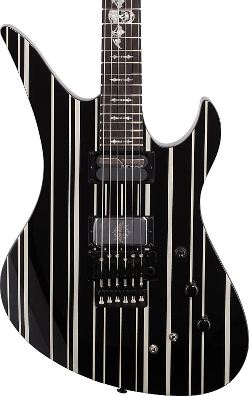 

Электрогитара Schecter Synyster Gates Custom S Electric Guitar, Black with Silver Stripes