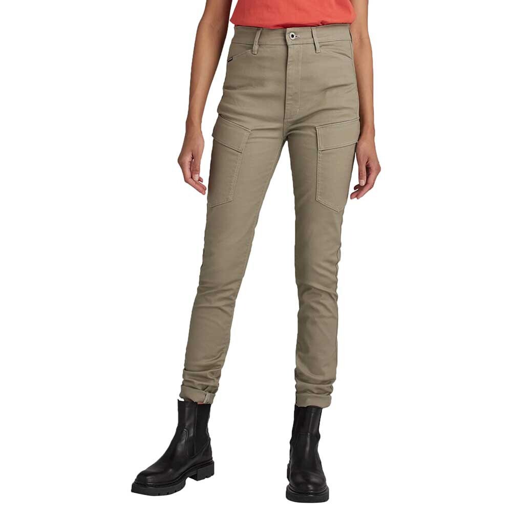 

Брюки G-Star Kafey Ultra High Skinny Cargo, зеленый