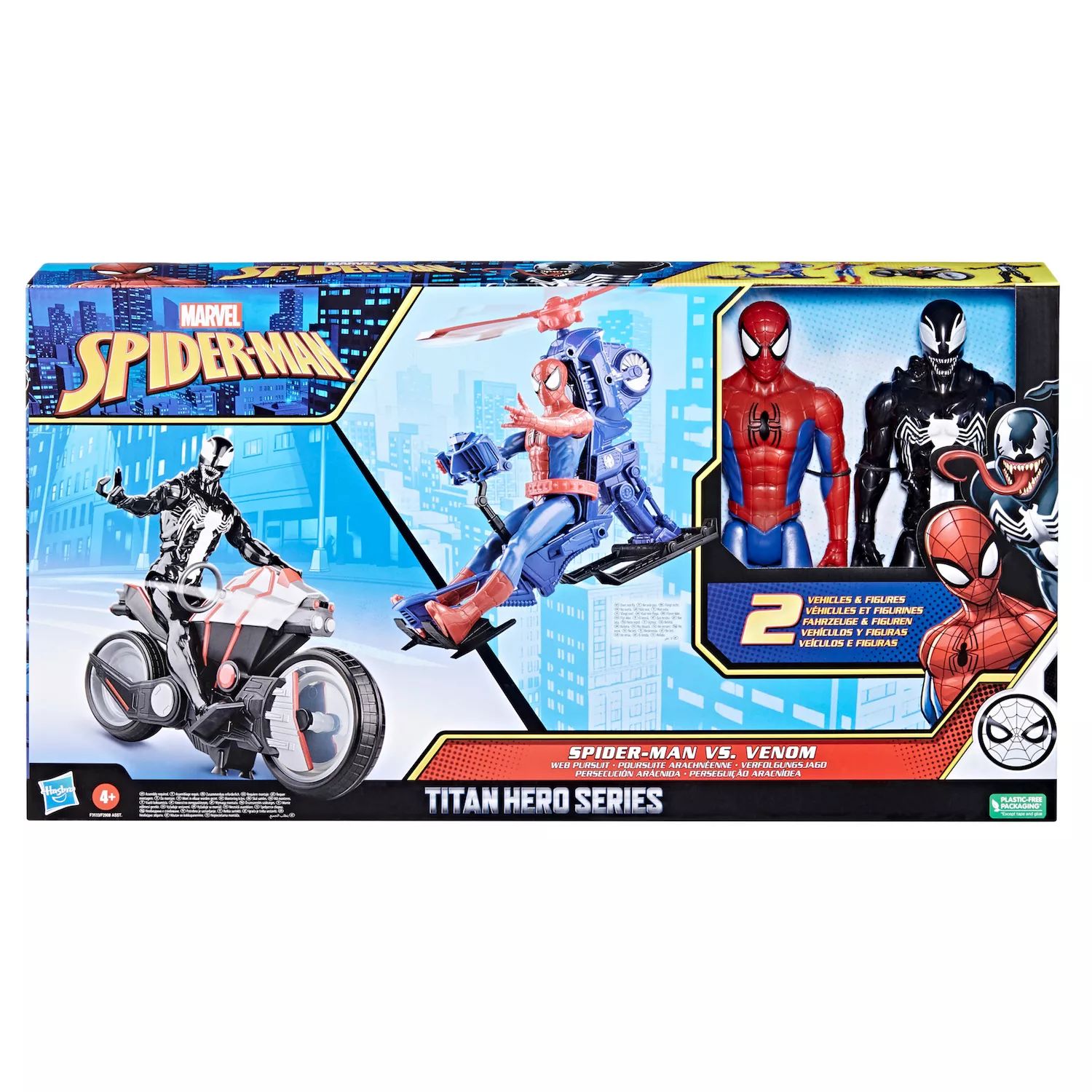 Набор из 2 фигурок героев и транспортных средств Marvel Spider-Man от Hasbro Hasbro цена и фото