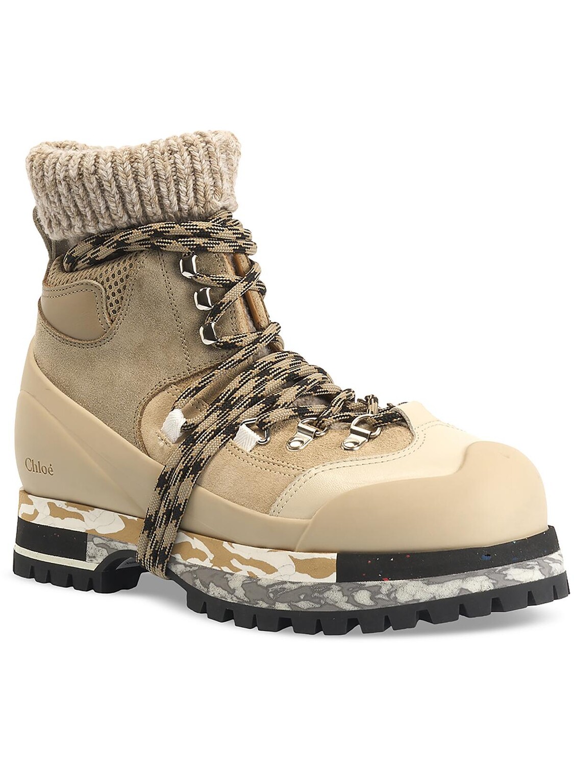 

Женские ботильоны Nikie на трикотажной подошве с проушинами Chloe, цвет Multicolor Beige