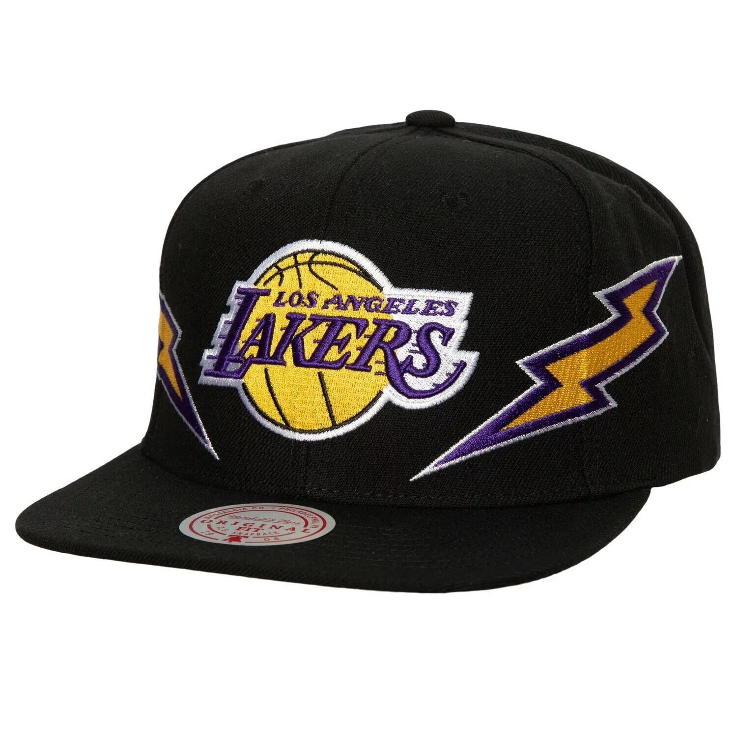 

Мужская кепка Mitchell & Ness Black Los Angeles Lakers Hardwood Classics Soul Double Trouble Lightning Snapback Hat