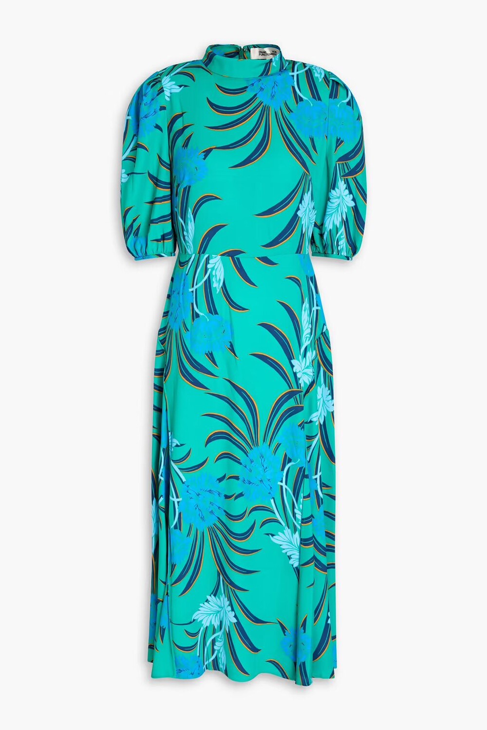 

Платье миди из крепдешина с принтом Nella Diane Von Furstenberg, зеленый