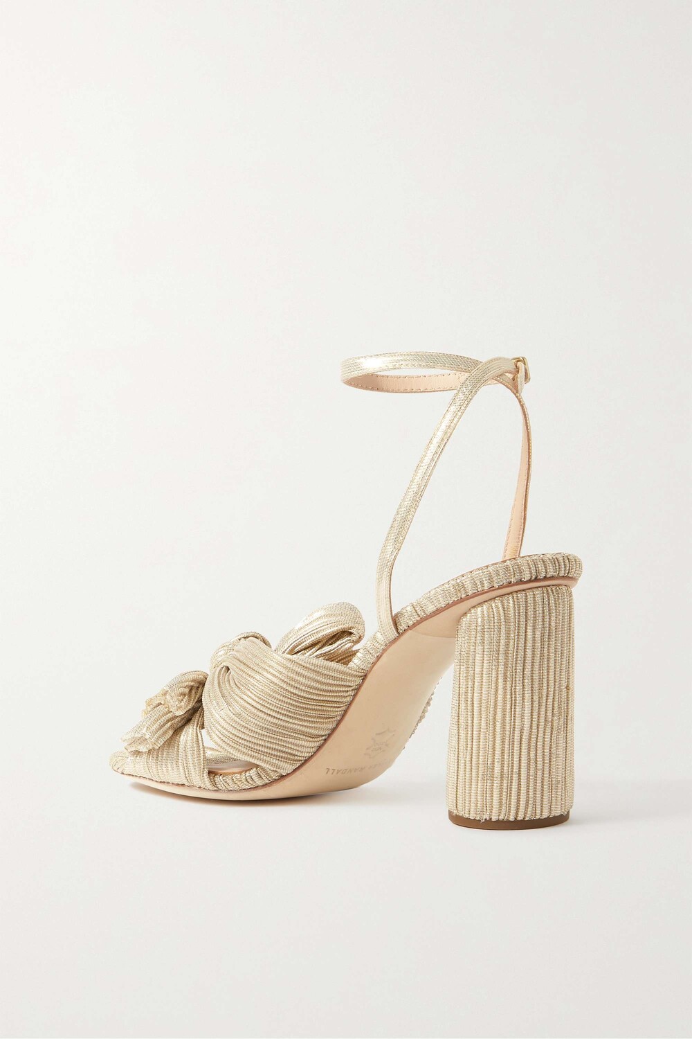 

LOEFFLER RANDALL босоножки Camellia из металлизированной ламе с бантом