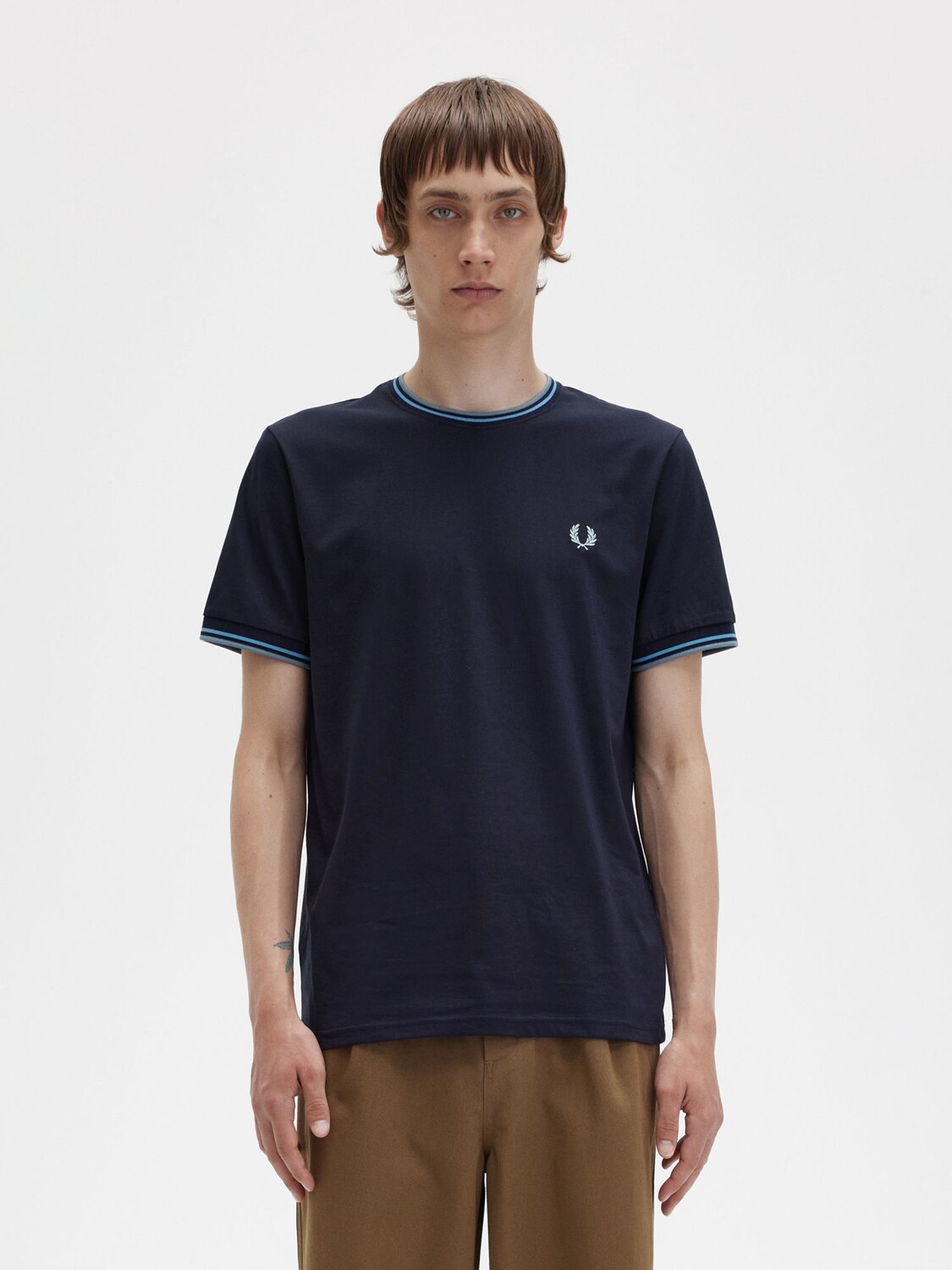 

Футболка Fred Perry с двойным кончиком, Nvysftblu