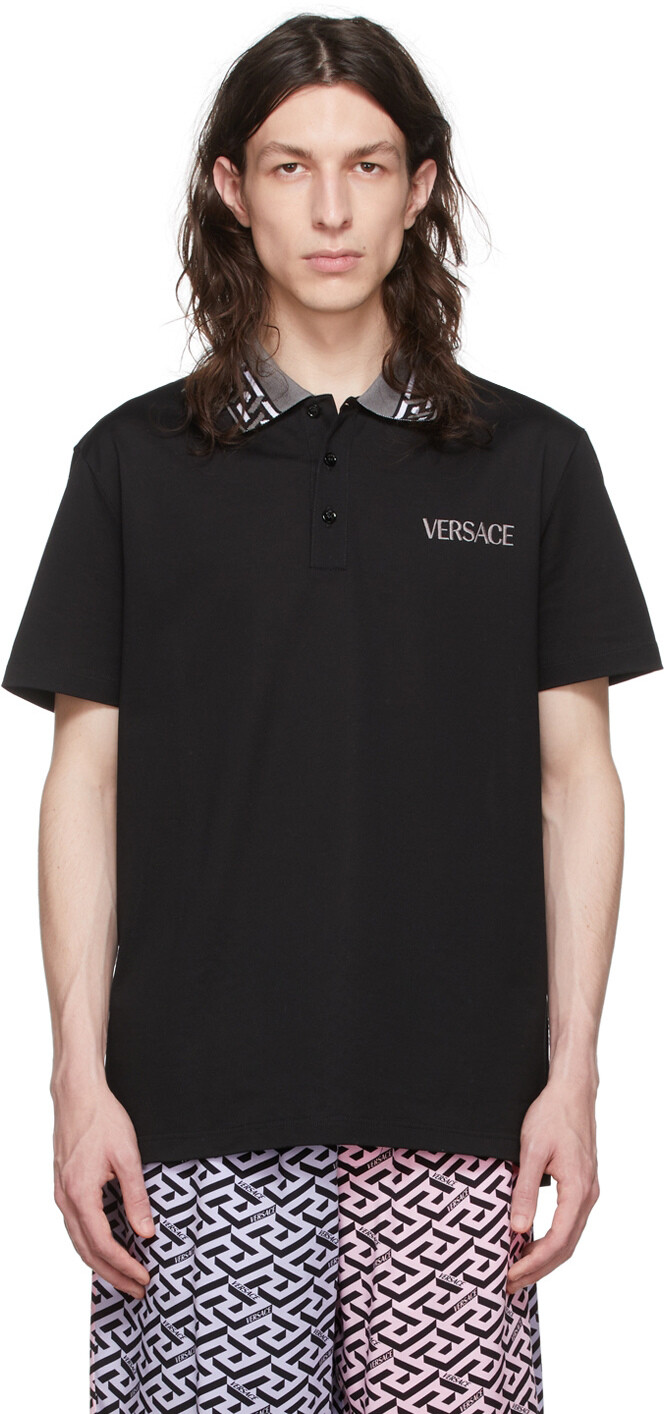 

Черное поло La Greca Versace, Черный