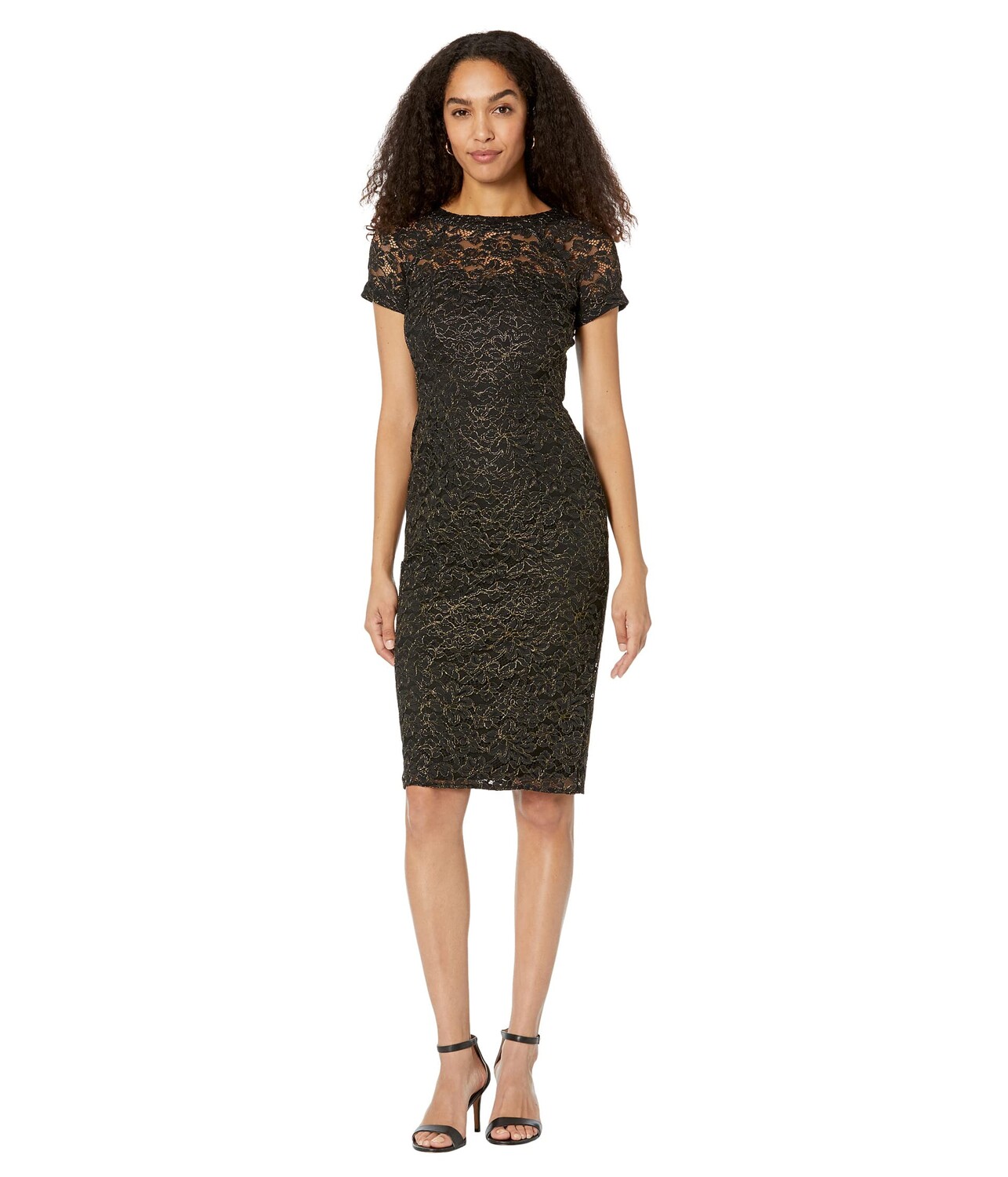 

Платье Maggy London, Illusion Top Dress with Metallic Corded Lace