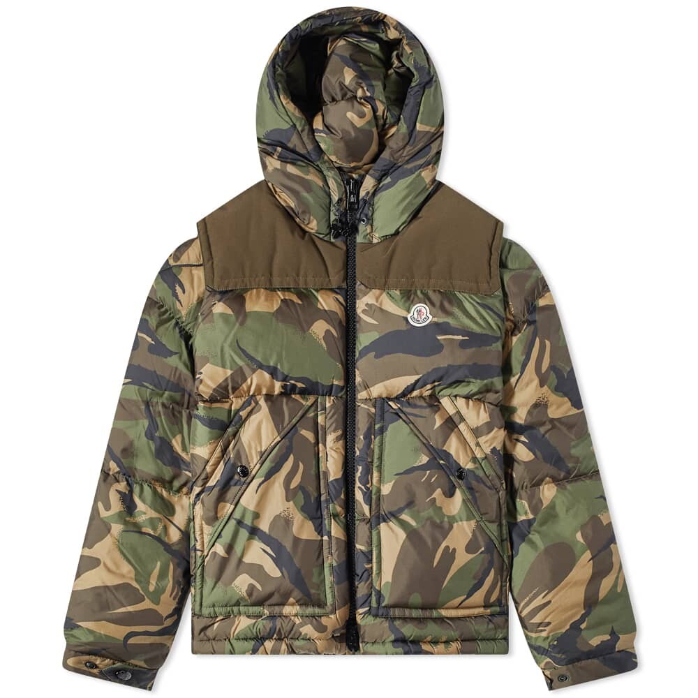 

Пуховик Meakan с камуфляжным принтом и рукавами на молнии Moncler, Коричневый