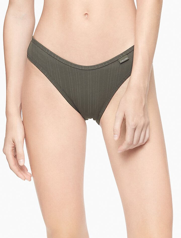 

Трусы бикини Calvin Klein Ribbed, серо-зеленый