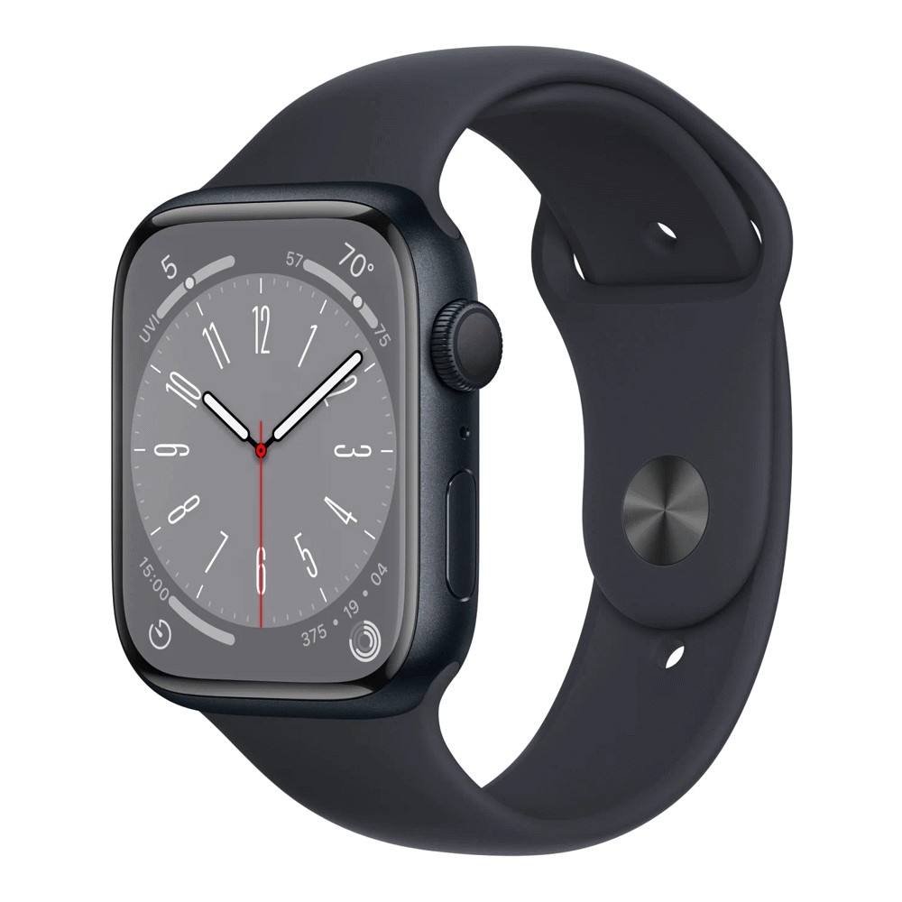 Умные часы Apple Watch Series 8 (GPS), 45 мм, Midnight Aluminum Case/Midnight Sport Band - R умные часы apple watch series 8 gps 45 мм темная ночь